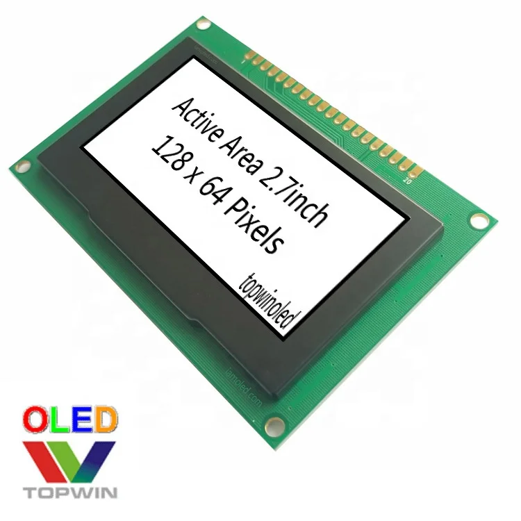 2.7' 2.7inch 2.7 inch 128x64 pixels green colour oled assembled module TW28642270B05 ssd1322 SPI parallel Interface PCB board