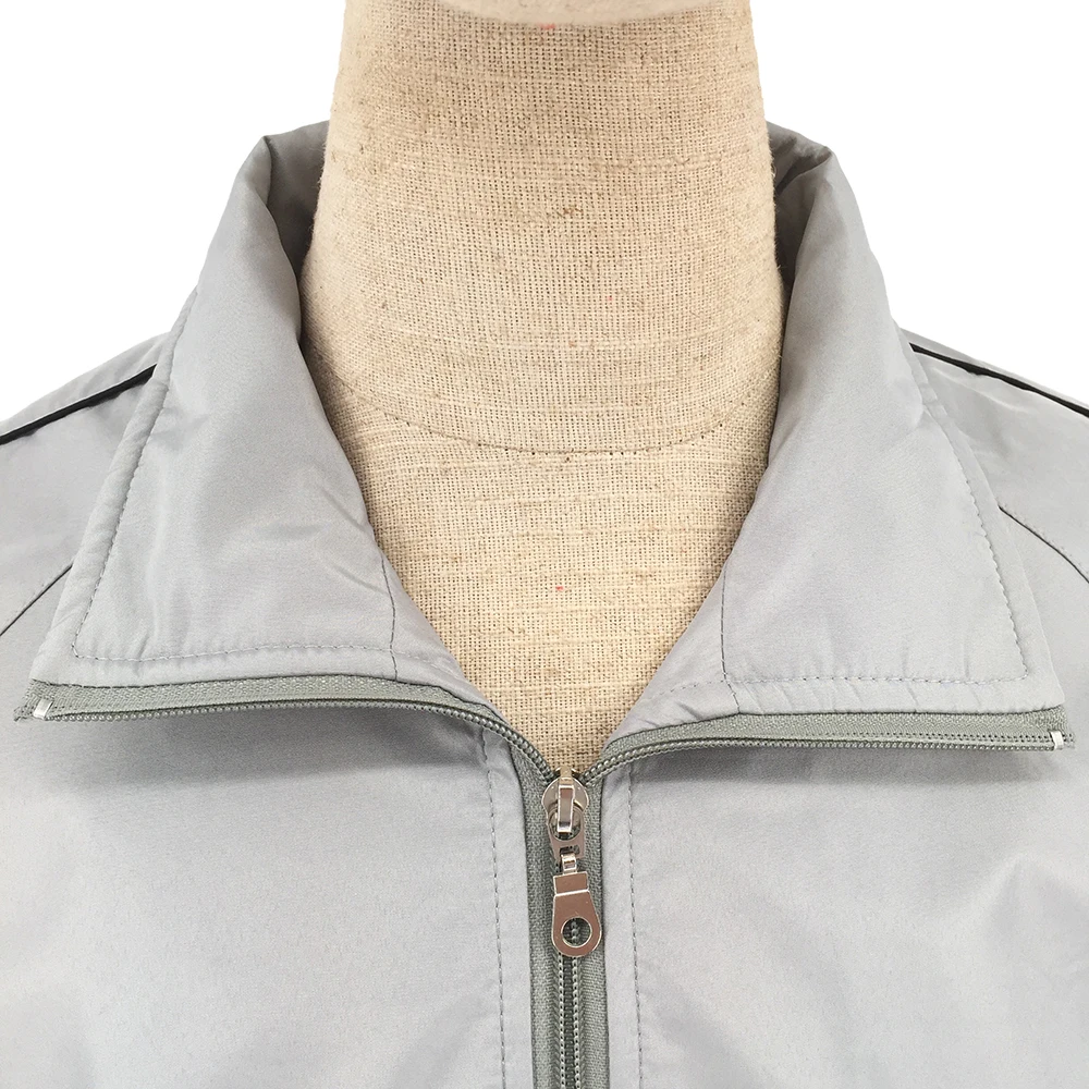 Logo Printed Plus Size silk screen printed nylon sliver zipper detachable caps windbreaker with hood