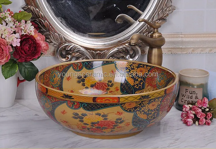 Художественные европейские высококачественные фарфоровые керамические раковины для ванной комнаты, сделано в цзиндэчжэне