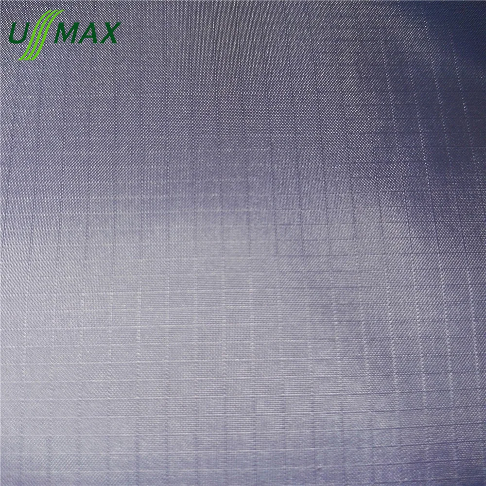 Водонепроницаемая каландр высокой плотности 30d * 30d 380T 0,2 ribstop 100% полиэстер ткань из микрофибры