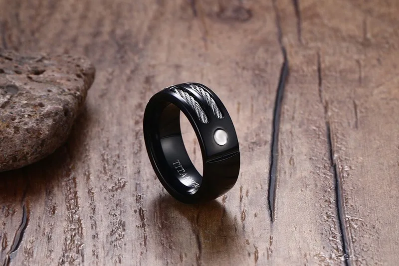 8MM High Quality Polished Tungsten Steel Black Ring