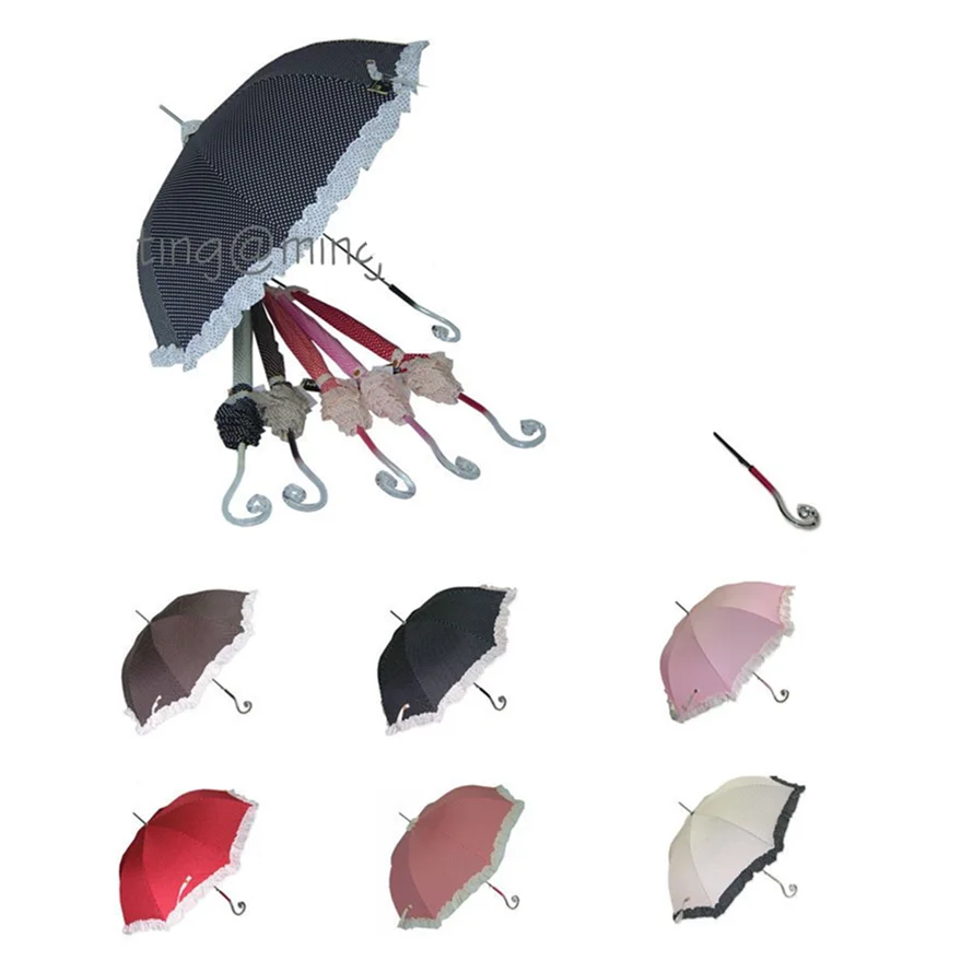 Special handle lace edge wedding umbrella