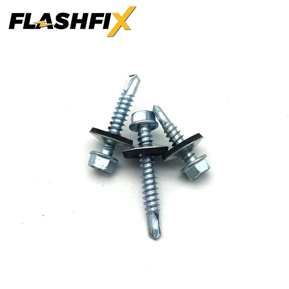 Hex Washer Head Recessed Self Tapping Drilling Screw With EPDM Boned Washer