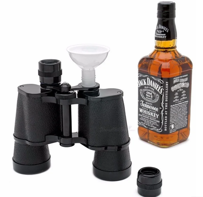 16 OZ Brothers Double Binocular Double Flask Easy to Clean Plastic Flask with Funnel