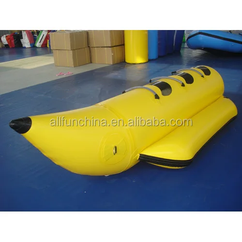 
custom colours logo banana boat 3-seat inflatable banana boat water game aqua toy 