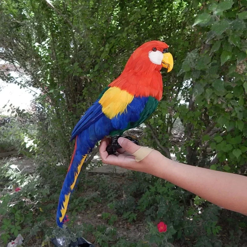 Different Color Available Artificial Macaw Parrot Bird Garden Decoration Figurine