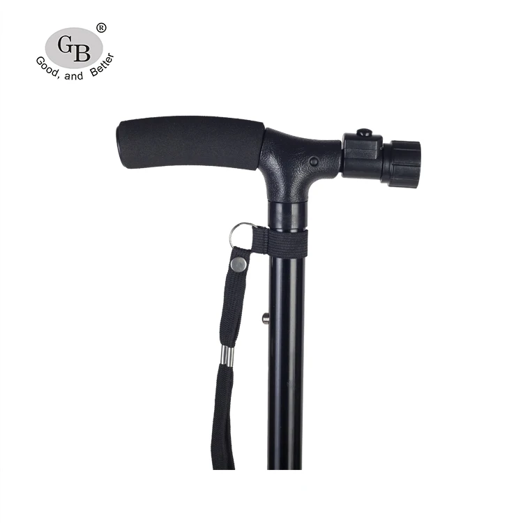 Factory Outlet Low Price Practical Double Handle Adjustable Walking Cane With Light