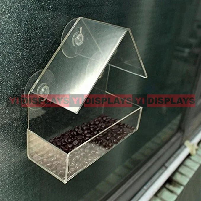 Novelty clear acrylic window bird feeder humming bird feeder bird food feeder