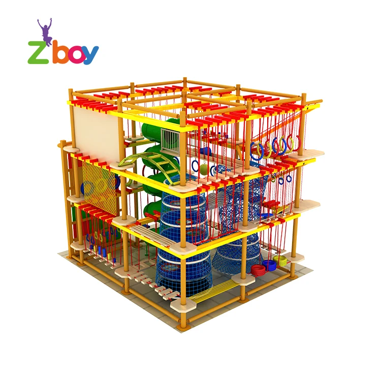 
Indoor High Ropes Challenge Training Course Adventure Activities Park Construction With Franchise 