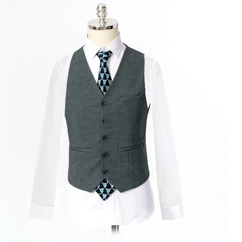 Top Grade Pant Elegant Coat Styles 3 Piece  Men Grey Men Corduroy Waistcoat Men Suits