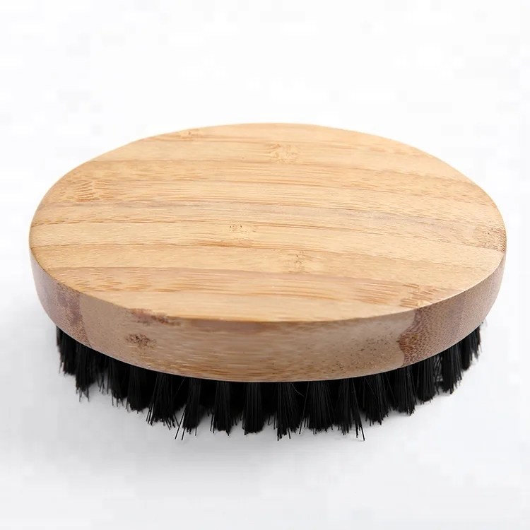 Black boar bristle and bamboo beard brush