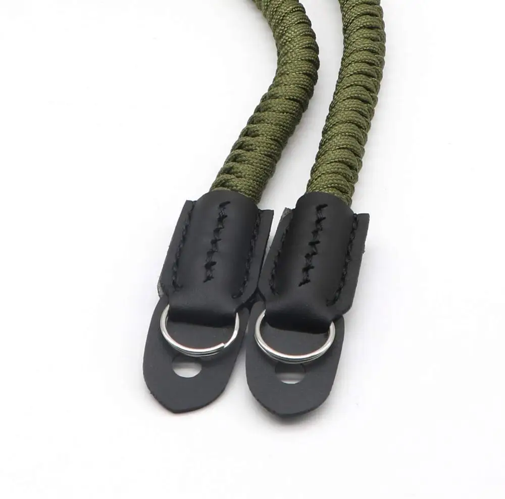 OD green style paracord camera shoulder strap handmade 550 paracord woven camera neck shoulder strap belt