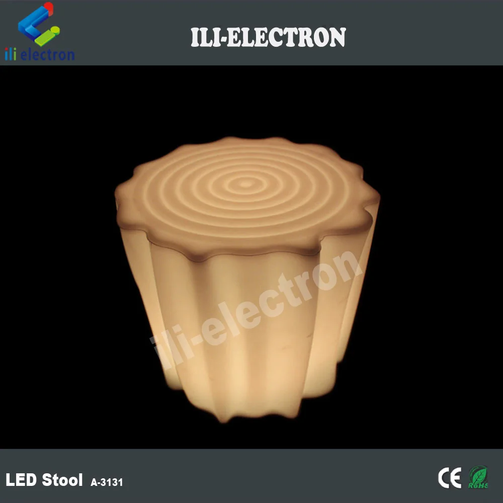 Round Seat illuminated plastic led Bar Stool