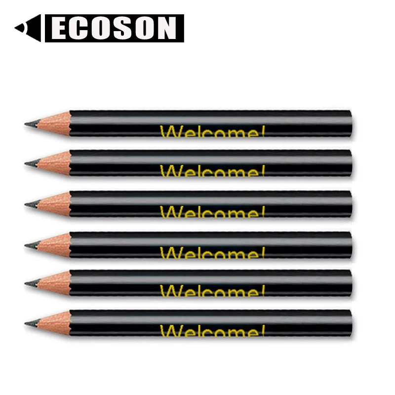 Custom Logo #2 HB Cheap Bulk Wooden Mini Pencil Short Half High Quality Pre-Sharpened Black Painting Personalized Golf Pencils