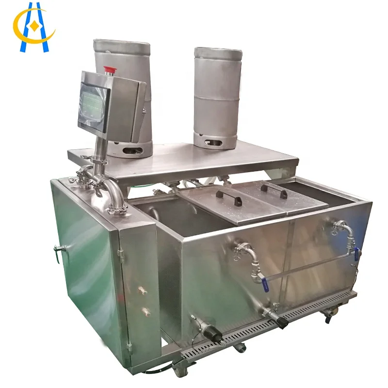 
China manufacturer Low cost hot sale 2/3 station semi-auto beer keg washing keg cleaning machine/keg washer for brewery 