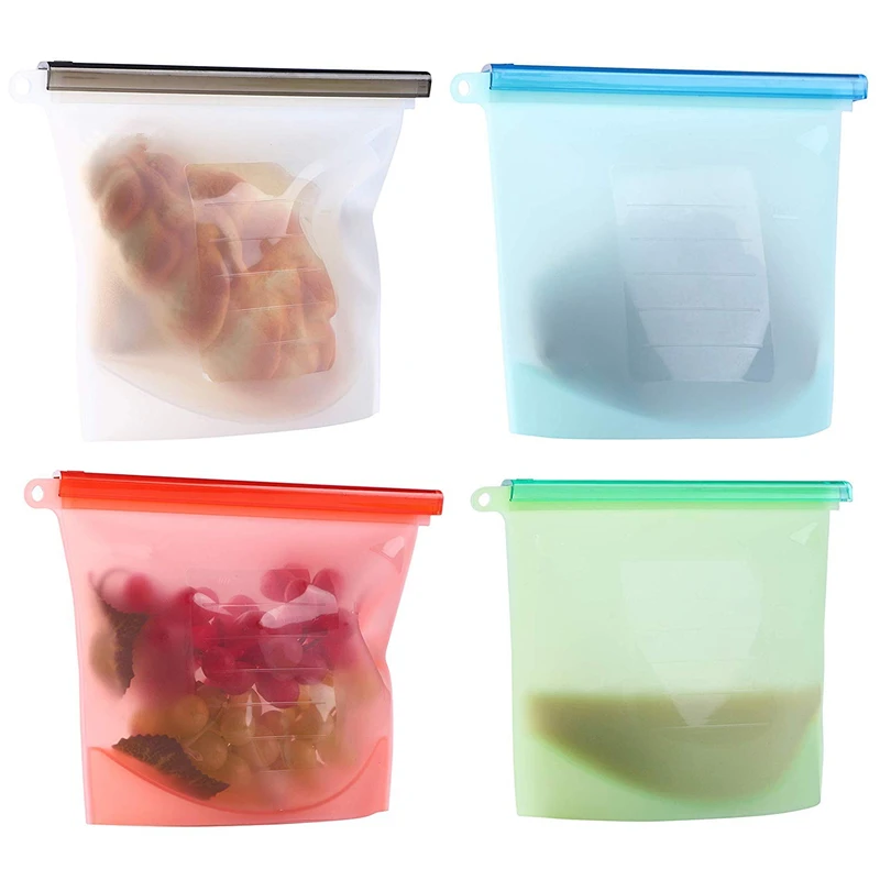 BPA Free Amazon Hot Selling 1000 ML Reusable Silicone Food Storage Bag