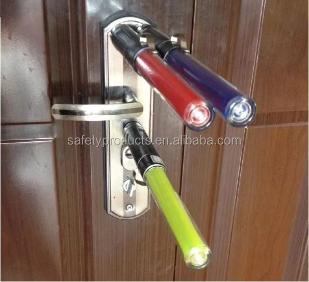 length28cm 10pcs red leds with torch light road safety tonfa baton