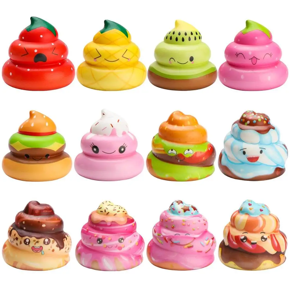 Squishy kawaii soft jumbo pu poo squishy cream scented stress release squishy slow rising toy