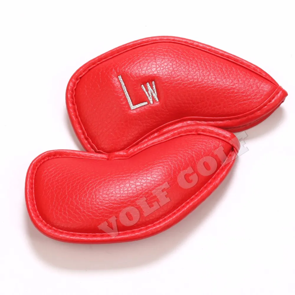 
12pcs/set Red Waterproof PU Leather Golf Iron Headcovers Set Fit Most of Golf Brand TM TL CA Custom LOGO Available Head Cover 