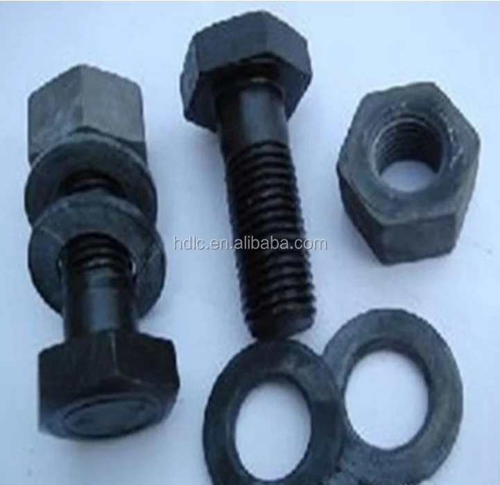 DIN 931 M20x100mm Black Heavy Hex Bolt Nut and Washer