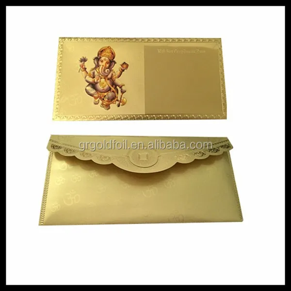 Top quality gold foil new design wedding invitation red envelope