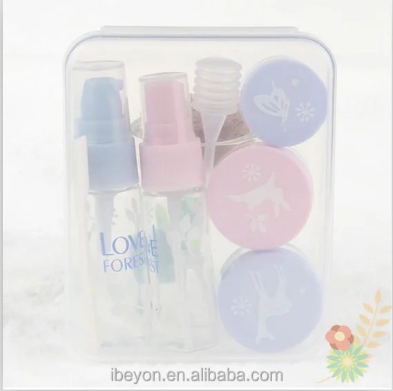 8Pcs Plastic Packaging Refillable Pet Bottle Jar Travel Beauty Kit For Ladies