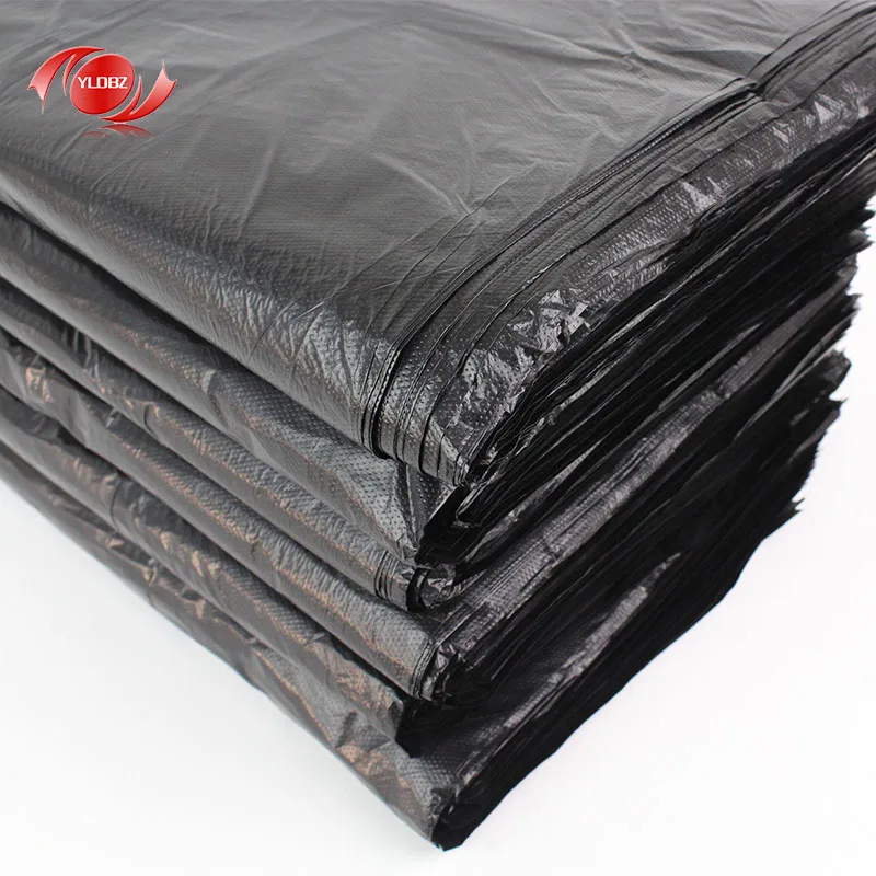 
large size black plastic poly trash garbage bag 