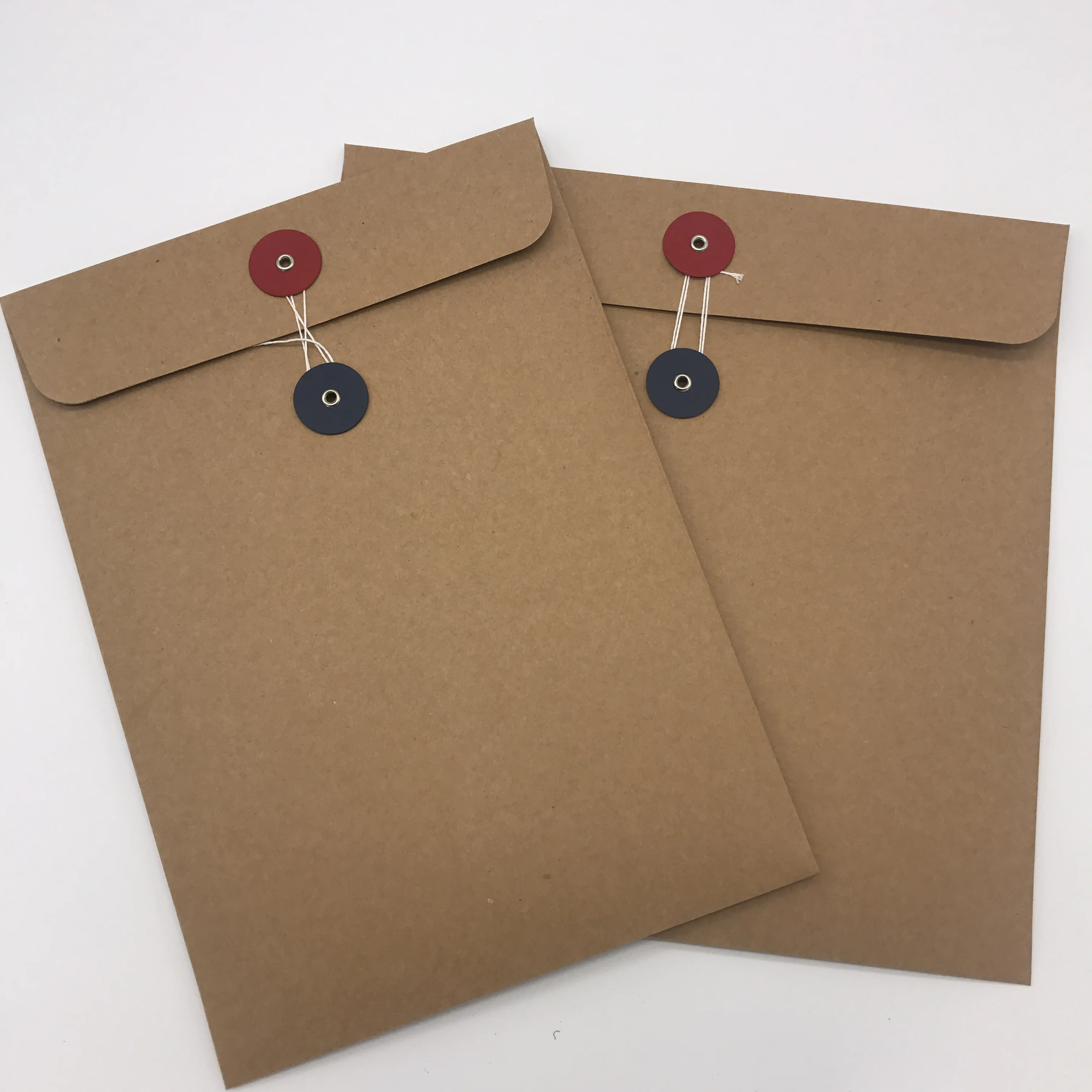 Custom envelope plain 160*240mm size envelope manilla brown envelope with button