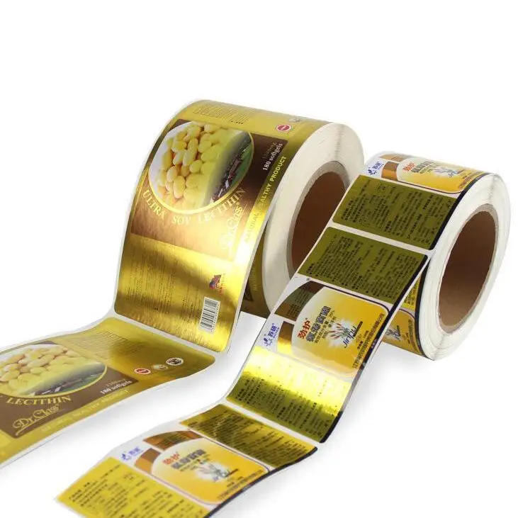 PET printing labels gold hologram foil