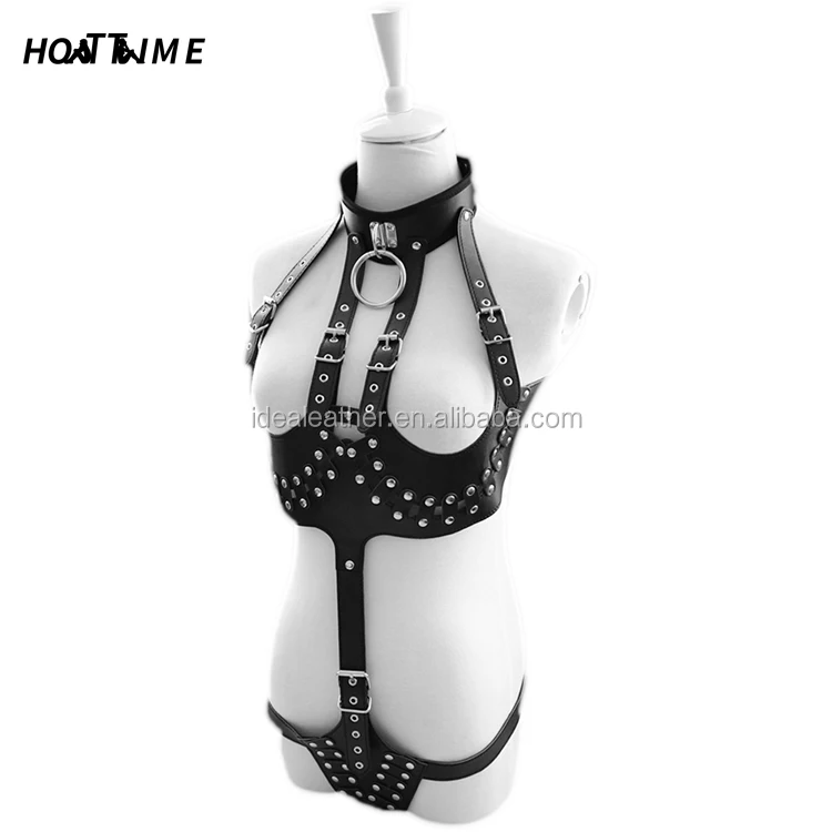 Factory Price Sex Lingerie Bdsm Leather Bondage Tape Slave Belt Restraints Fetish Wear Harness Sex Toys for couples Rivet