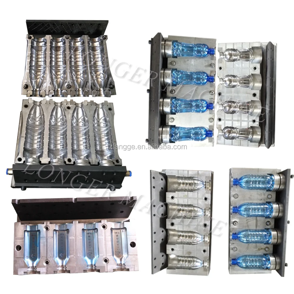 semi-auto PETwater bottle blow molding machine.4-cavity pet blow machine