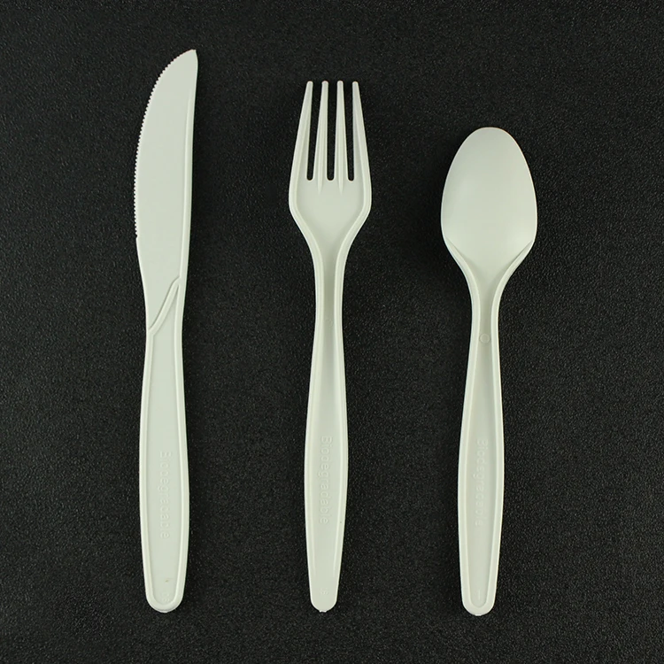 Disposable biodegradable spoon fork cornstarch flatware cutlery