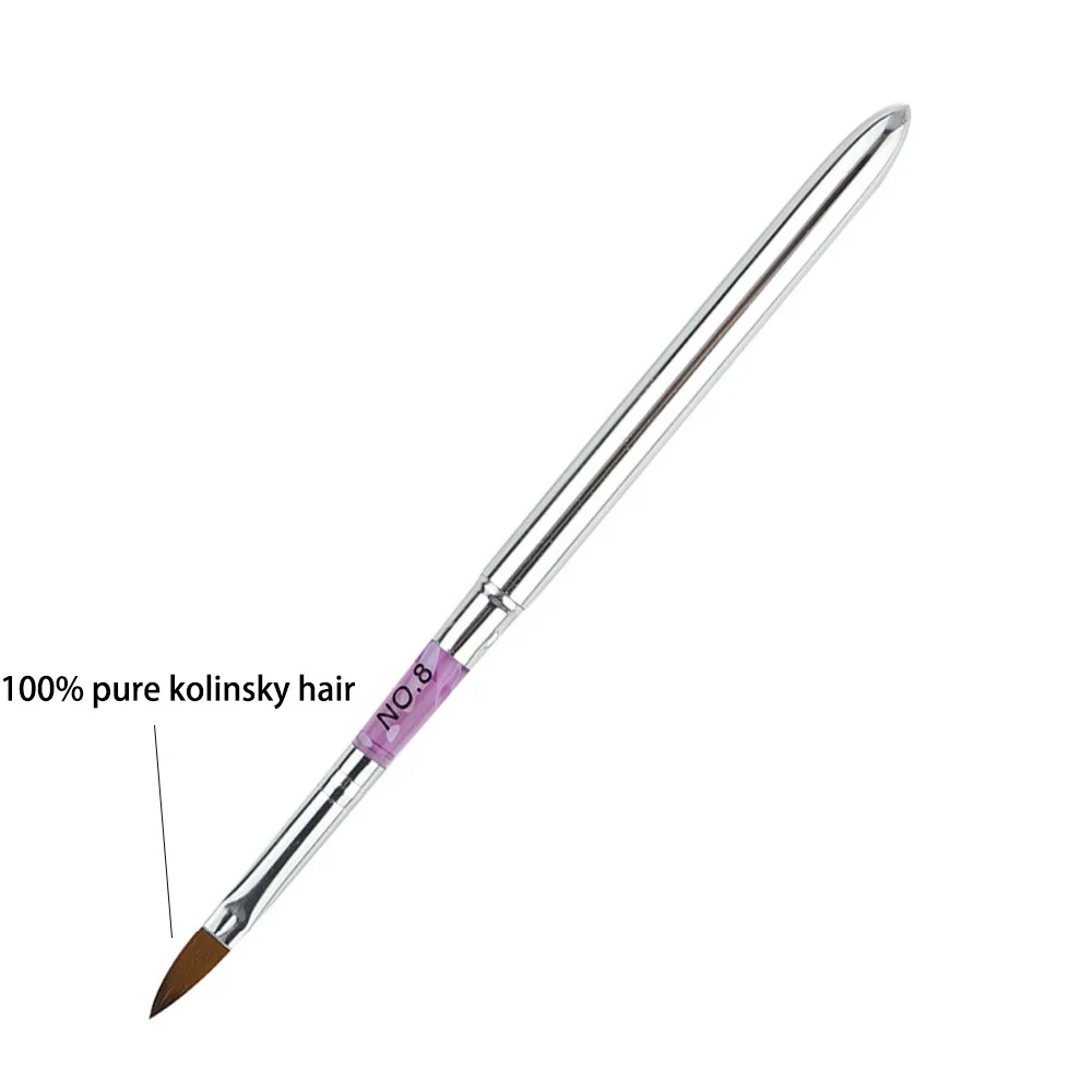 Professional Pure Kolinsky Hair Nail Art Detachable Brush For Acrylic Powder Carving Nail Paint Design Acrylic Brush For 3d Art