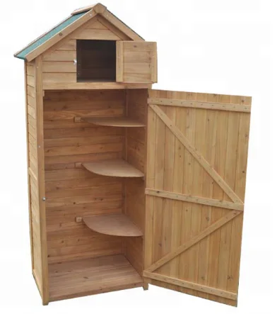 Outdoor Wood Composite Garden Tool Cabinet with Sentry Apex Storage Shed