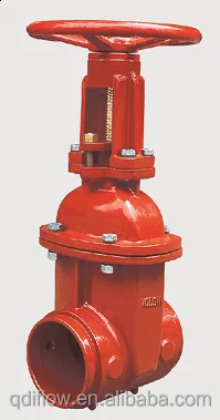 
FM UL AWWA C509 250PSI Rising Stem Groove Joint Ends Resilient Wedge Gate Valve 