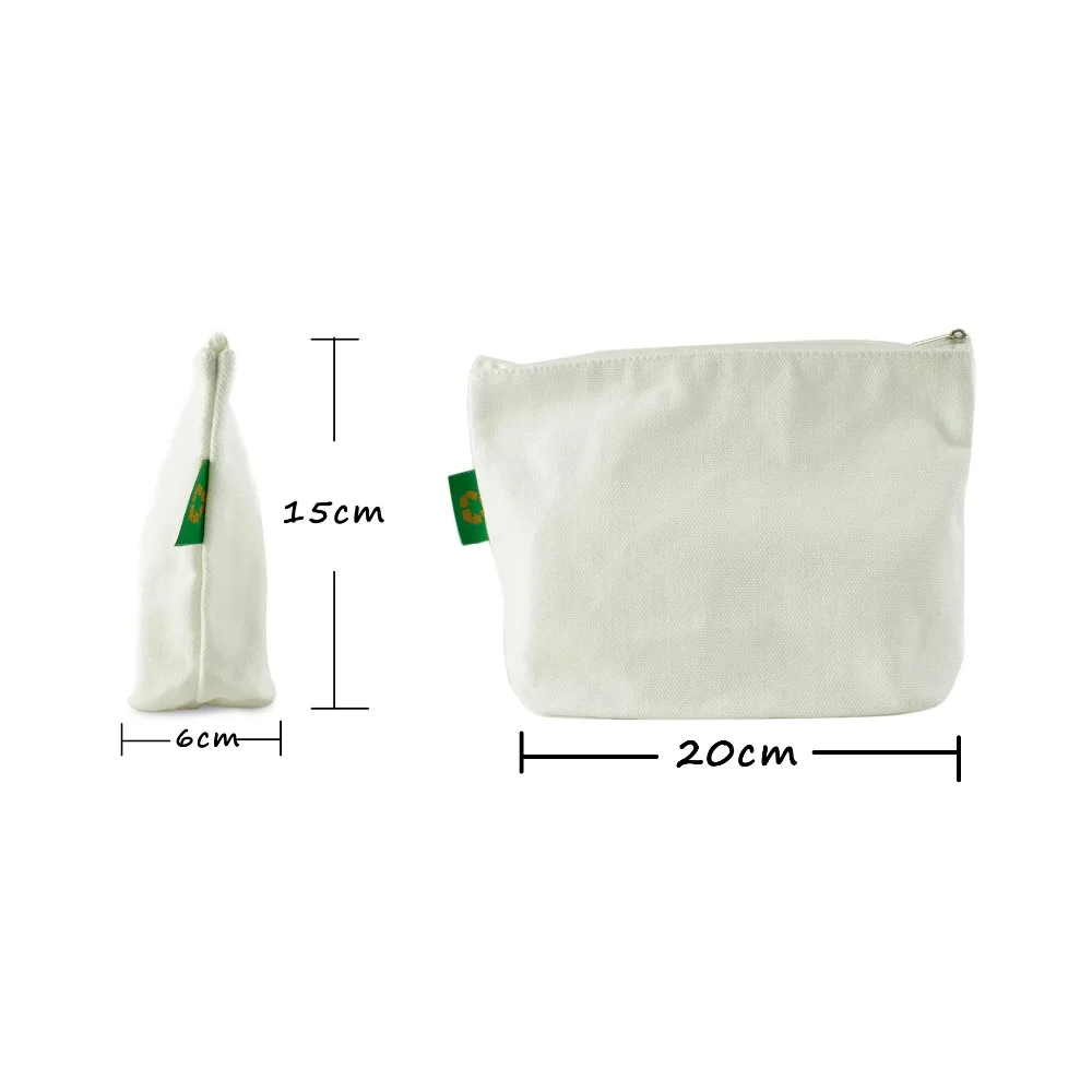 ECO-friendly make up bags cases sustainable RPET recycled canvas Polyester Cosmetic Bag