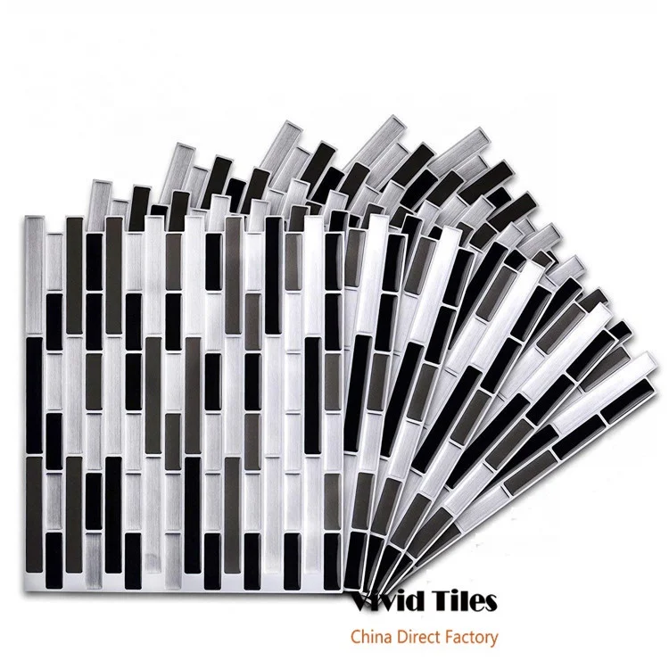 Peel and Stick Wall Tile Kitchen Bathroom Wall Decoration 11*9.25 Inch Self  Adhesive Mosaic Tile