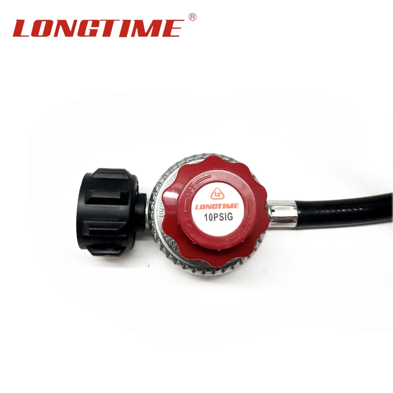 
LONGTIME 0-10 PSI Adjustable High Pressure LPG Gas Cylinder Regulator for Fire Pit Heater Stove 