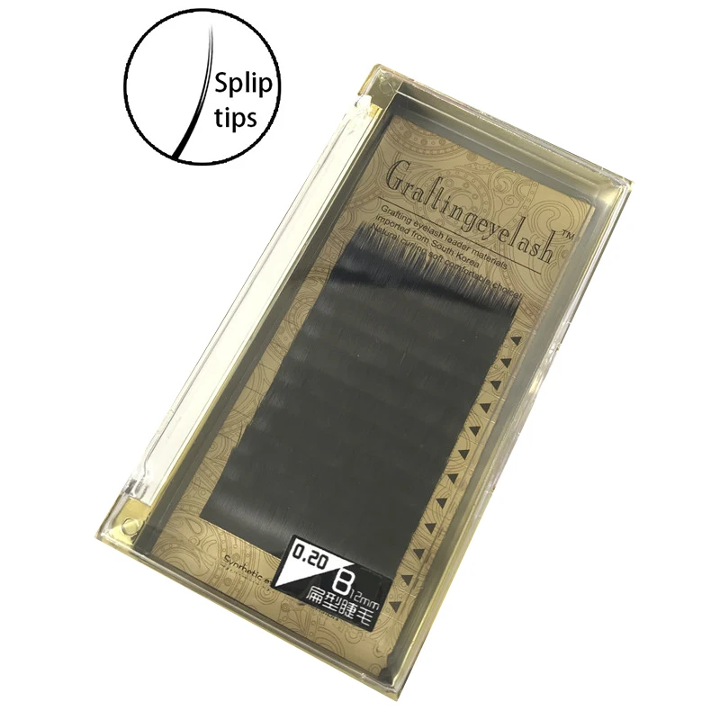 
Custom eyelash packaging box mink eyelash extension split tips Ellipse /Flat silk lash trays 