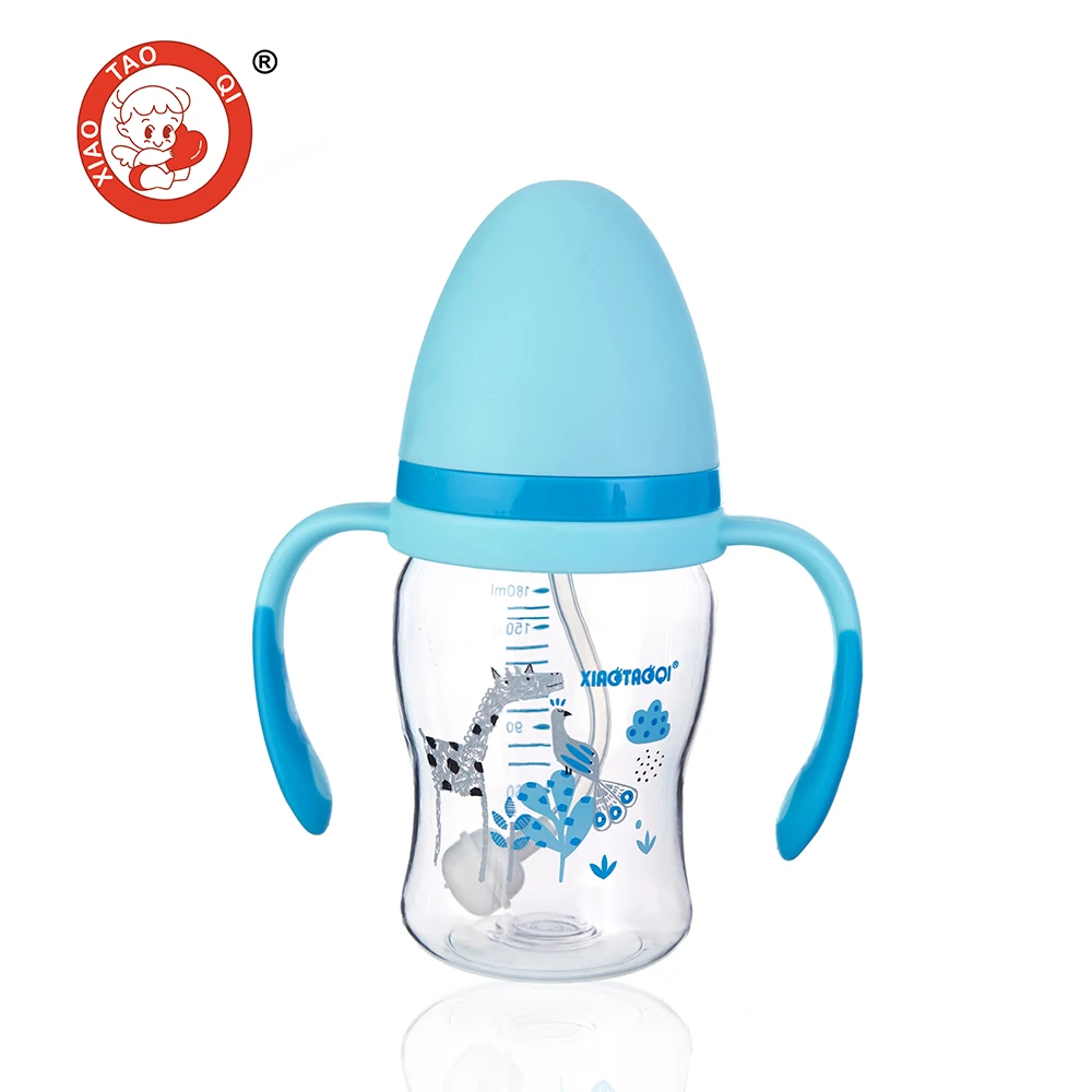 Customizable Labels Baby Tritan Bottle with Handle Standard Silicon Milton Manual Steriliser for Baby BPA Free,nitrosamine Free