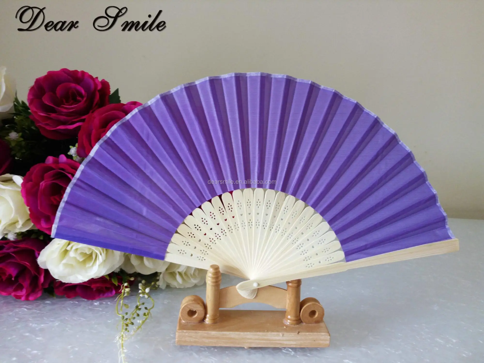Folding Customized Fabric Hand Fan Hand Held Folding Fans for Wedding  ,Party