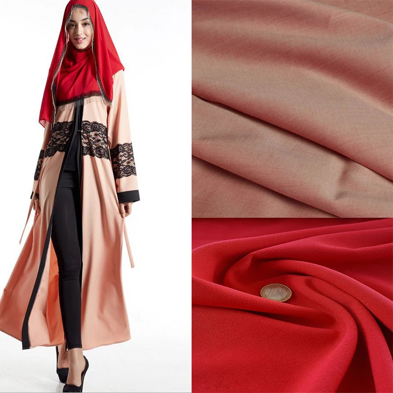 100%polyster thin black dubai abaya fabric