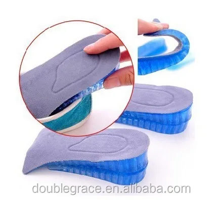 Мужчины женщины ортопедические высота увеличение стельки, невидимый половина силиконовые пусковая площадка ноги обуви лифт