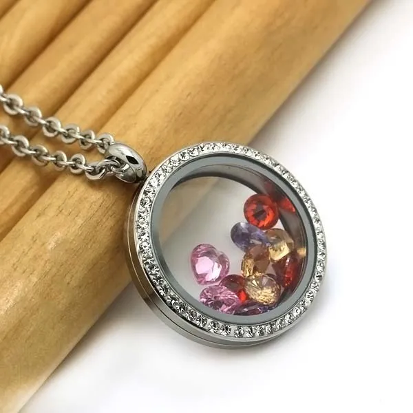 New floating stainless steel locket crystal perfume the locket for 2016