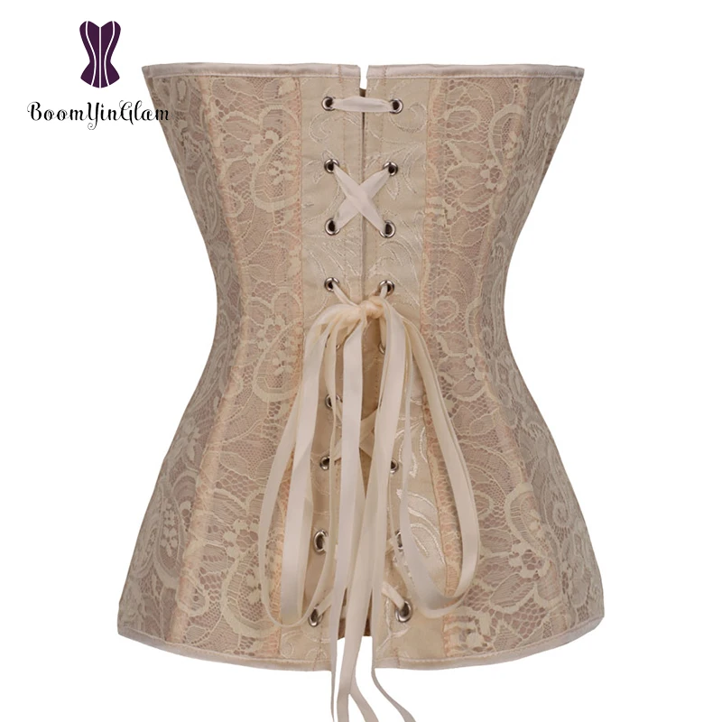 China Manuafactuer Zipper Corset Lace Corpete Espartilho Steel Boning Korset Overbust