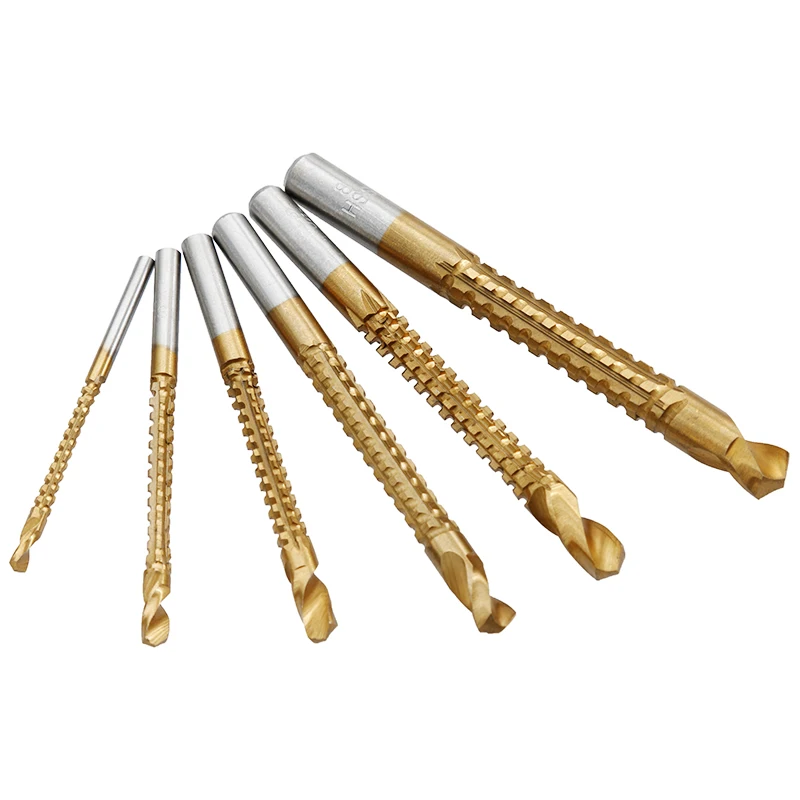 6 PCS/Set High Speed Steel Straight Shank Twist Drill Bit for Drilling Metal, Wood and Plastics