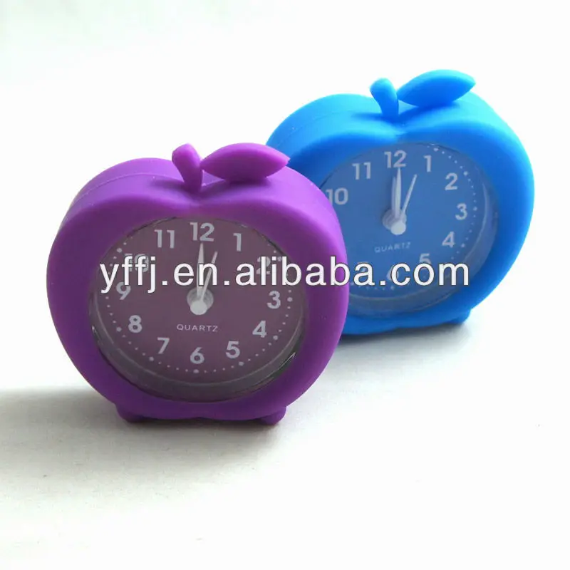 Lovely Mini Silicone Quartz Alarm Clock Candy Color Digaital Table Desk Clock for Kids