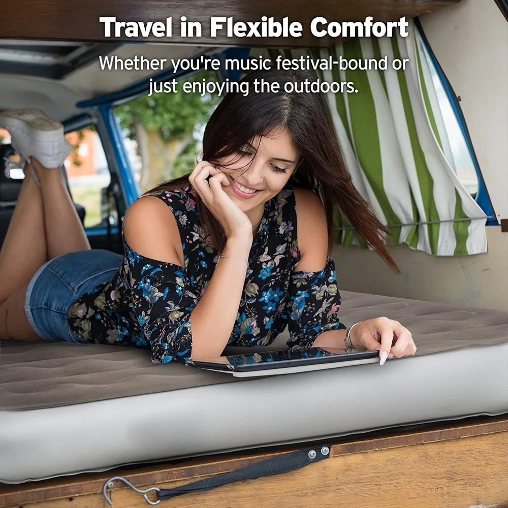 portable and comfortable inflatable air bed air mattress for camping and sleeping with auto pump