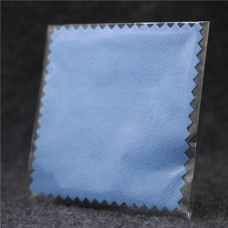 Custom Logo Mini Micro fiber Silver Jewelry Polishing Cloth Blue