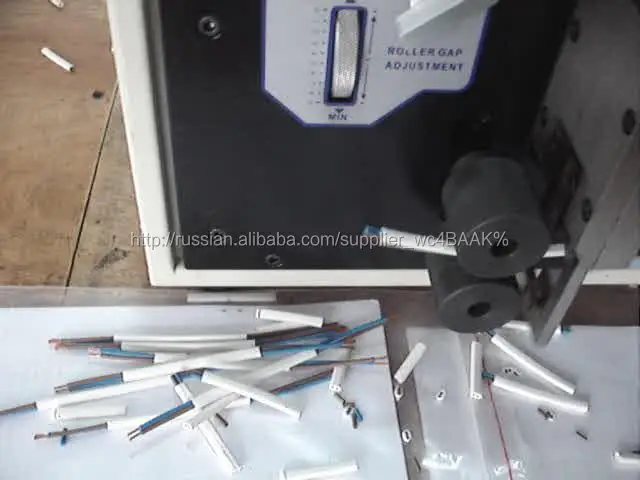 Double flat sheath double flat wire cut and strip machine